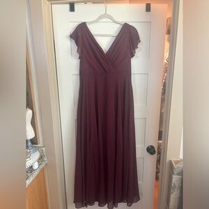 David’s Bridal Wine colored Bridesmaid Dress